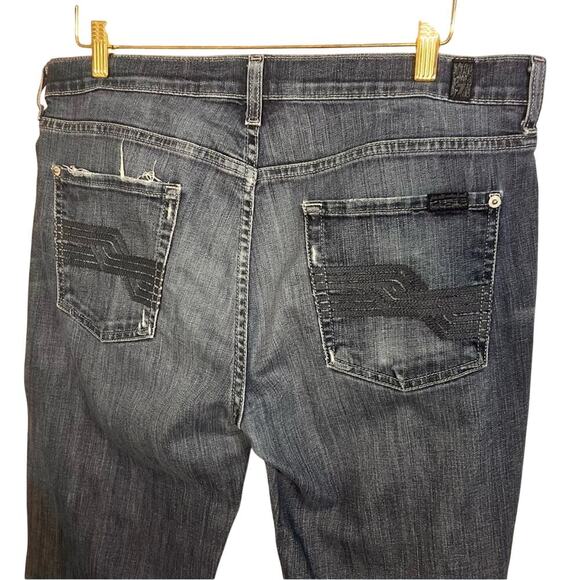7 For All Mankind Austyn Relaxed Jeans Frayed Hem Medium Wash Men's 34 x 30 - Picture 4 of 12